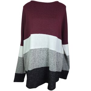 Warehouse One Burgundy Knit Sweater Size L